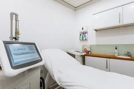 Laser hair removal treatment room in Bromley