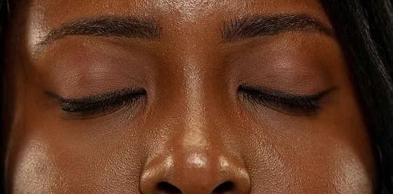 black female's eyes close up portrait